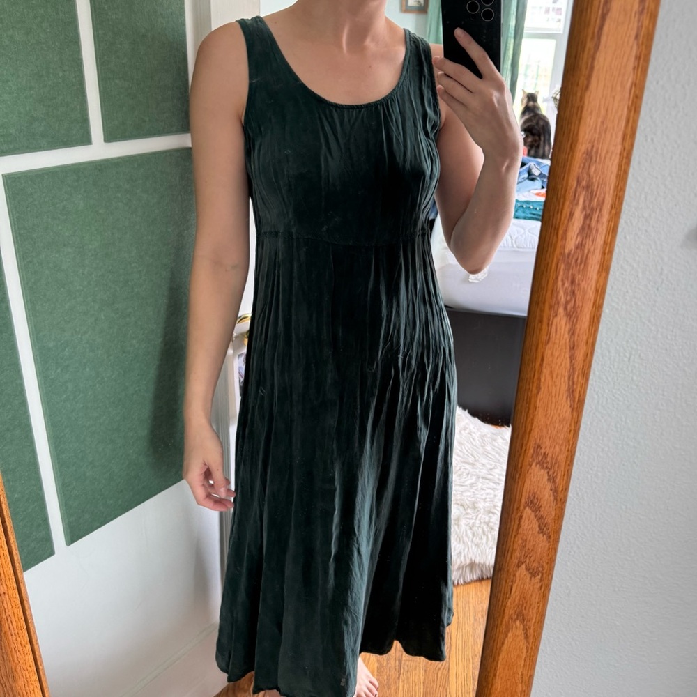 Vintage 90s Rayon Midi Dress by Rabbit Designs 12 Small